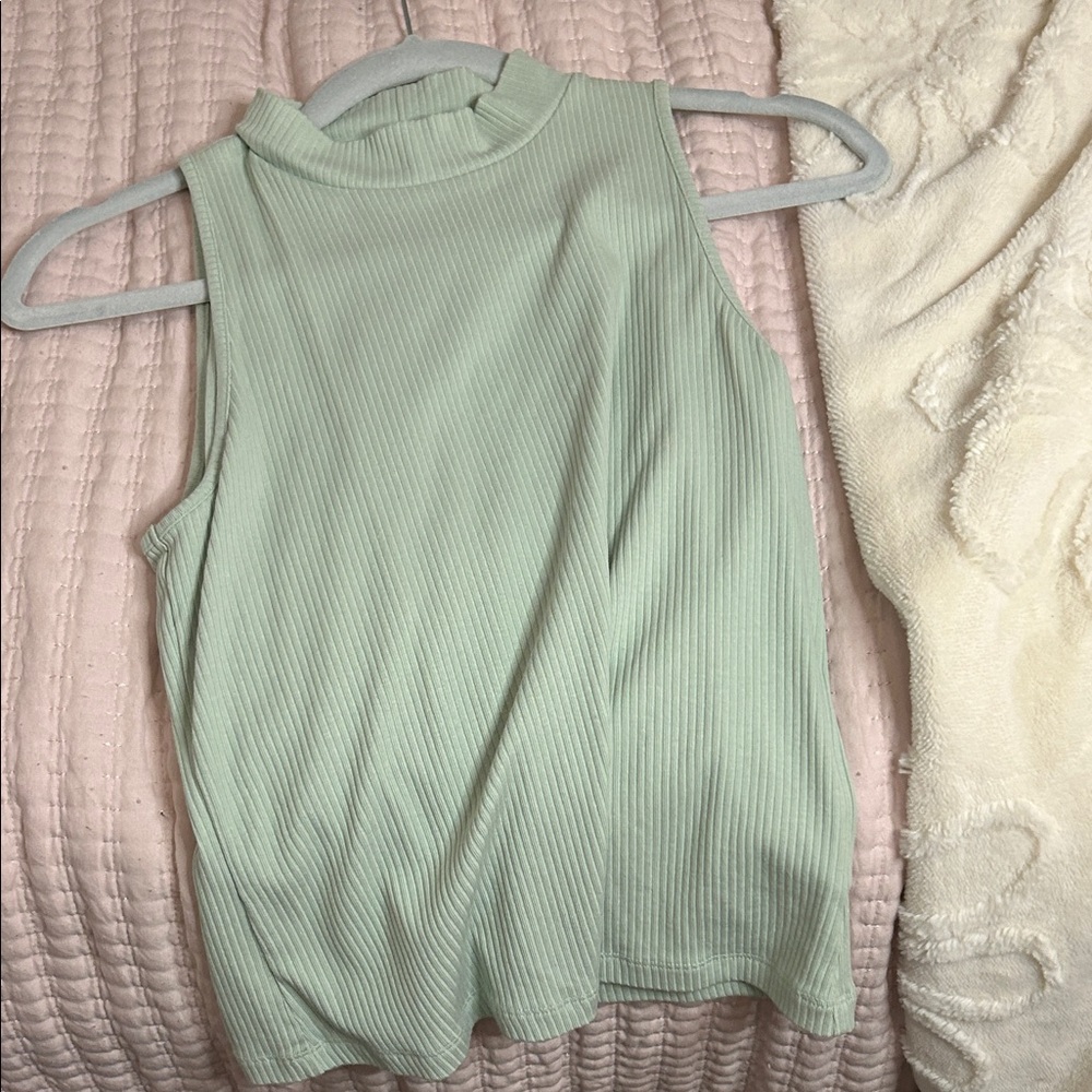Old Navy Light Green Ribbed Tank Top